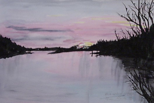 Abendstimmung �ber der Bever(Gro�h�feld)