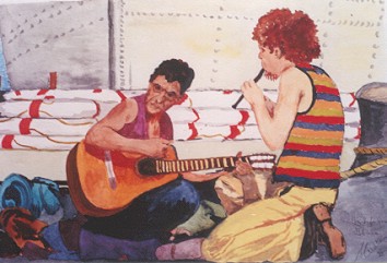 Musik im Hafen von Ibiza