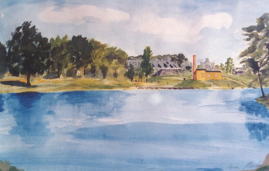 Wormditt (Orneta) - Oberteich mit Pumpenh�uschen/Polen