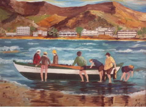 Heimkehr der Fischer in Gran Canaria (�l auf Leinwand)