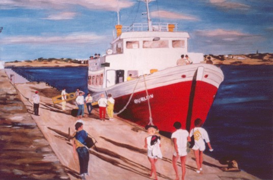 Die Burlon vor der Ausfahrt - Formentera Hafen