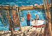 Fischer vor der Ausfahrt Formentera (�l auf Leinwand)