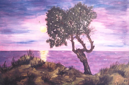 Sonnenuntergang (�l auf Leinwand)