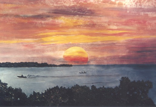 Sonnenuntergang I (�l auf Leinwand)