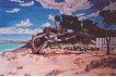 Am Strandimbiss Ende Oktober (�l auf Leinwand)