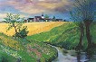 Landschaft mit Dorf