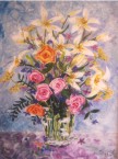 Lilien mit Rosen